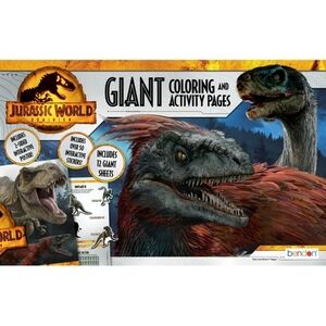 Jurassic World Dominion Giant Coloring Book with Stickers, 12 Pages (Paperback)